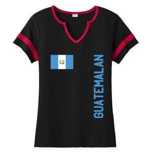 Guatemalan Flag And Guatemala Roots Gift Ladies Halftime Notch Neck Tee