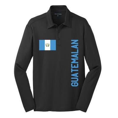 Guatemalan Flag And Guatemala Roots Gift Silk Touch Performance Long Sleeve Polo