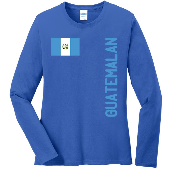 Guatemalan Flag And Guatemala Roots Gift Ladies Long Sleeve Shirt