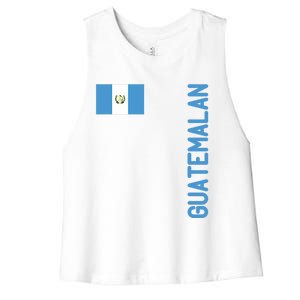 Guatemalan Flag And Guatemala Roots Gift Women's Racerback Cropped Tank