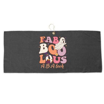 Groovy Faboolous ABA Tech Ghost Spooky Night Halloween Large Microfiber Waffle Golf Towel