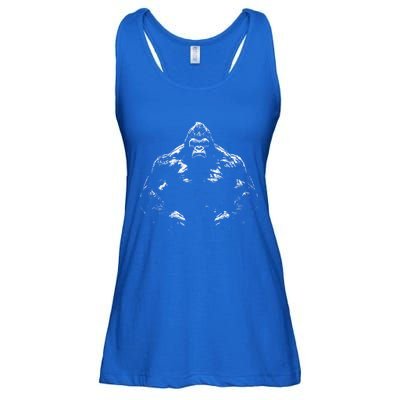 Gorilla Face Angry Growling Scary Silverback Gorilla Ladies Essential Flowy Tank