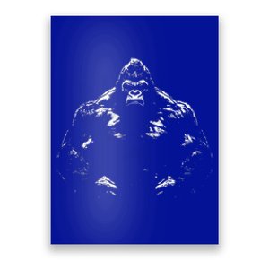 Gorilla Face Angry Growling Scary Silverback Gorilla Poster