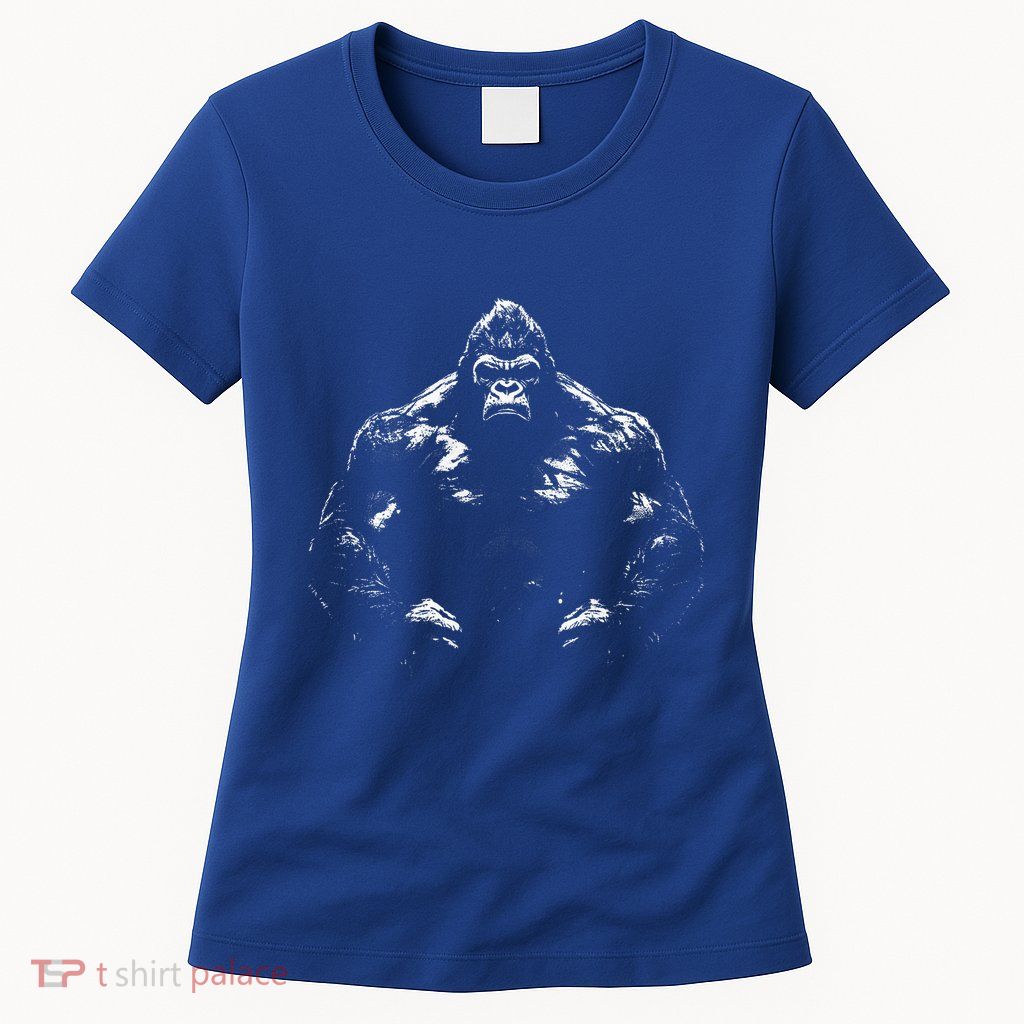 Gorilla Face Angry Growling Scary Silverback Gorilla Womens T-Shirt