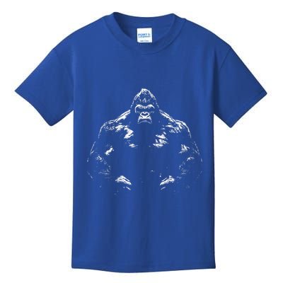 Gorilla Face Angry Growling Scary Silverback Gorilla Kids T-Shirt