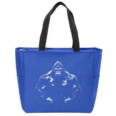 Gorilla Face Angry Growling Scary Silverback Gorilla Zip Tote Bag