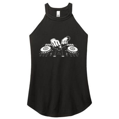 Gift For A Dj And Disc Jockey Women's Perfect Tri Rocker Tank