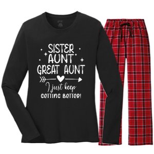 Gifts For Aunt From Grandkids Sister Aunt Great Aunt Women's Long Sleeve Flannel Pajama Set 