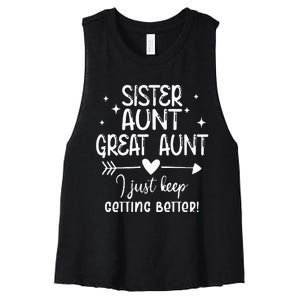 Gifts For Aunt From Grandkids Sister Aunt Great Aunt Women's Racerback Cropped Tank