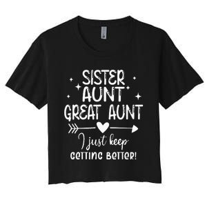 Gifts For Aunt From Grandkids Sister Aunt Great Aunt Women's Crop Top Tee