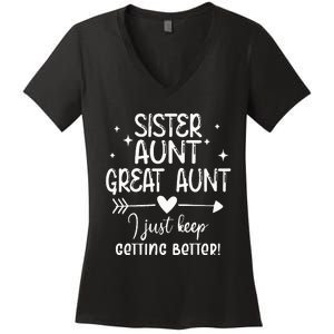 Gifts For Aunt From Grandkids Sister Aunt Great Aunt Women's V-Neck T-Shirt