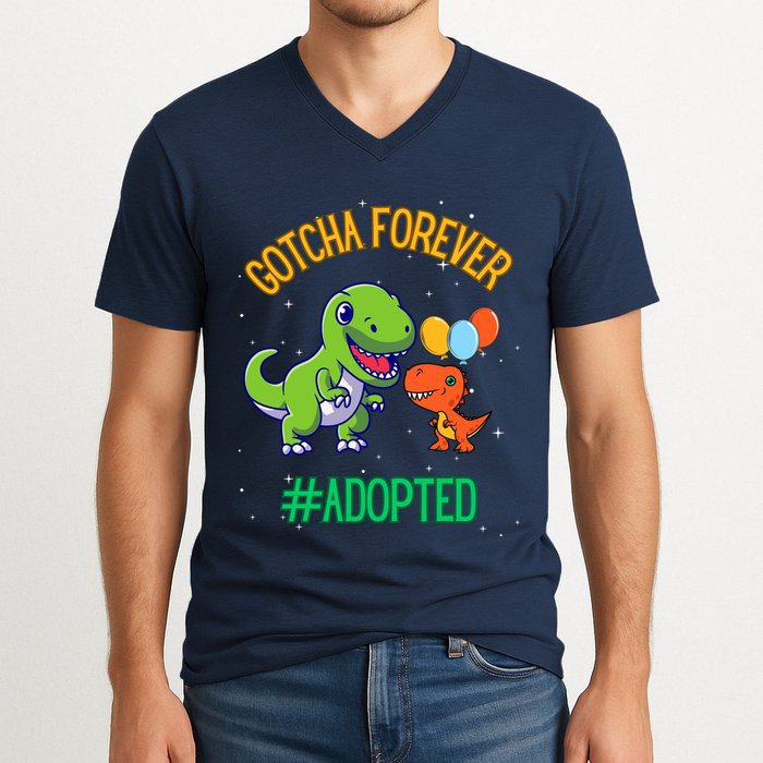 Gotcha Forever Adoption Day For Finally Adoption Day V-Neck T-Shirt