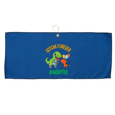 Gotcha Forever Adoption Day For Finally Adoption Day Large Microfiber Waffle Golf Towel