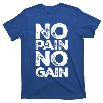 Gym Fitness And Bodybuilding Funny Gift No Pain No Gain Great Gift T-Shirt