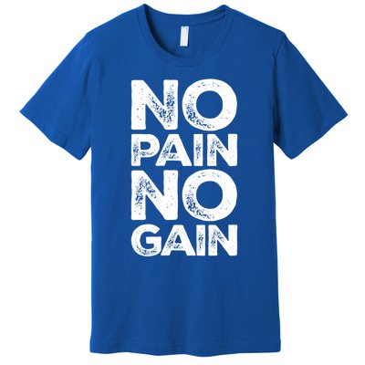 Gym Fitness And Bodybuilding Funny Gift No Pain No Gain Great Gift Premium T-Shirt