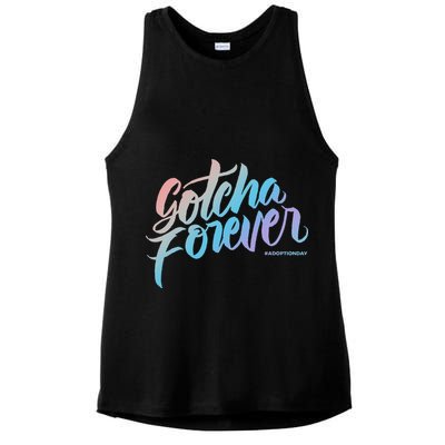 Gotcha Forever Adoption Day Proud Adopting Mom Father Ladies PosiCharge Tri-Blend Wicking Tank