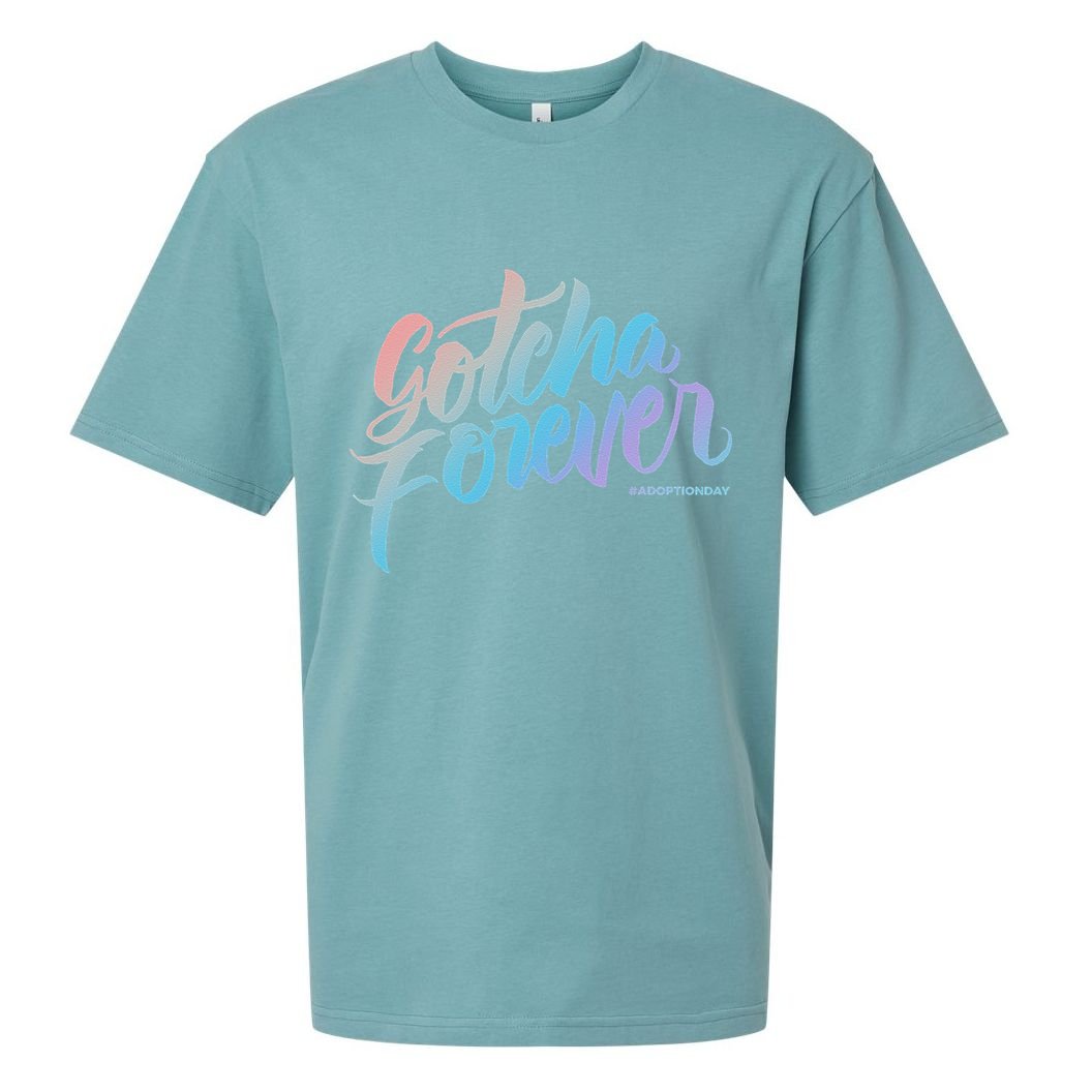 Gotcha Forever Adoption Day Proud Adopting Mom Father Sueded Cloud Jersey T-Shirt