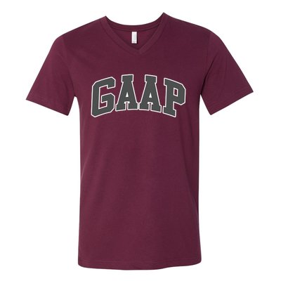 GAAP Funny Accountant T For CPA Gift V-Neck T-Shirt