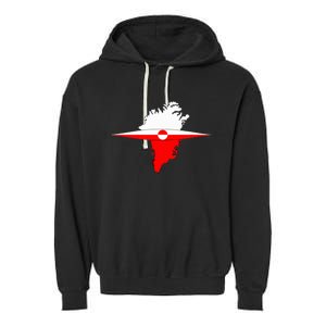 Greenland Flag And Kayak Qujaq Garment-Dyed Fleece Hoodie