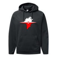 Greenland Flag And Kayak Qujaq Performance Fleece Hoodie