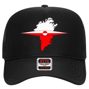 Greenland Flag And Kayak Qujaq High Crown Mesh Back Trucker Hat