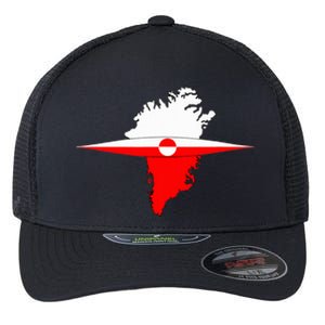 Greenland Flag And Kayak Qujaq Flexfit Unipanel Trucker Cap