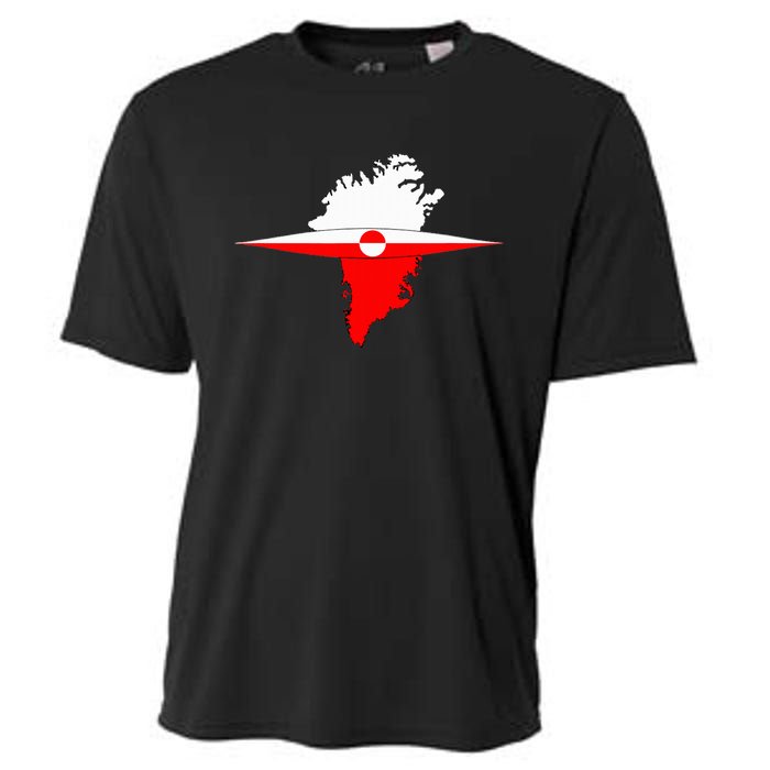 Greenland Flag And Kayak Qujaq Cooling Performance Crew T-Shirt