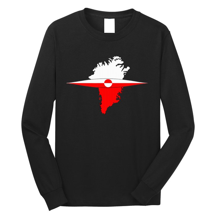 Greenland Flag And Kayak Qujaq Long Sleeve Shirt