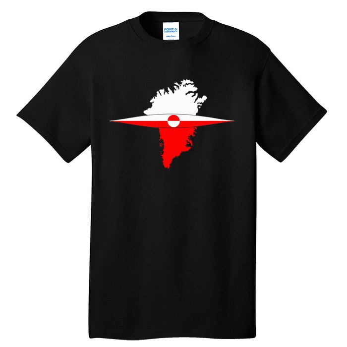 Greenland Flag And Kayak Qujaq Tall T-Shirt