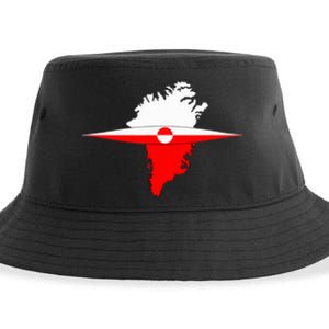 Greenland Flag And Kayak Qujaq Sustainable Bucket Hat