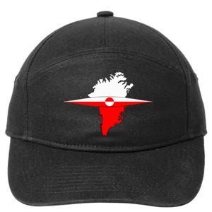 Greenland Flag And Kayak Qujaq 7-Panel Snapback Hat