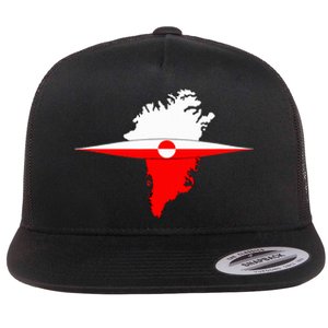 Greenland Flag And Kayak Qujaq Flat Bill Trucker Hat