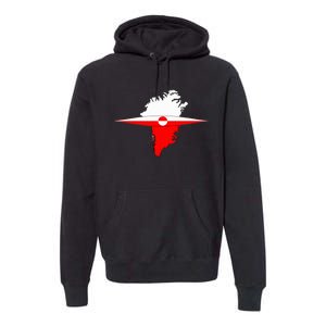 Greenland Flag And Kayak Qujaq Premium Hoodie