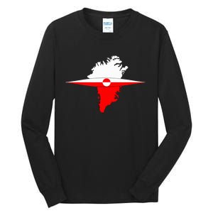 Greenland Flag And Kayak Qujaq Tall Long Sleeve T-Shirt