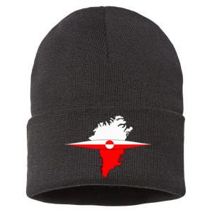 Greenland Flag And Kayak Qujaq Sustainable Knit Beanie