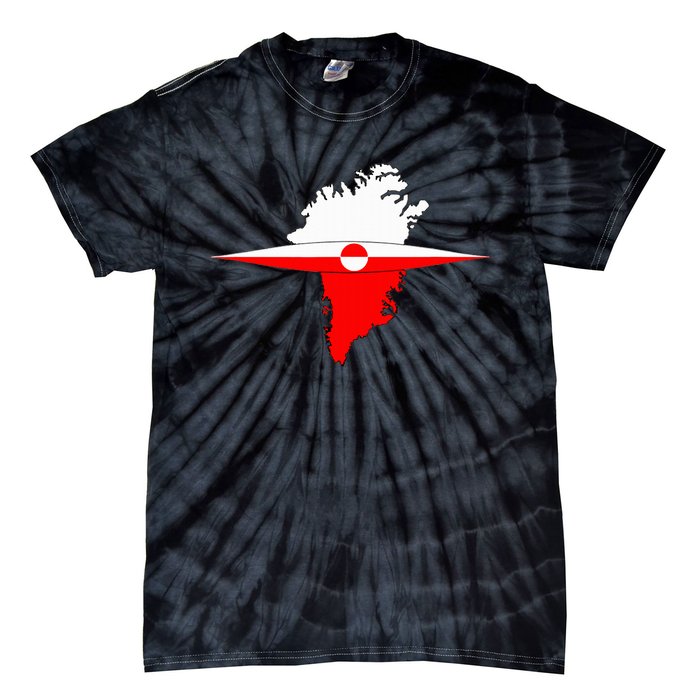 Greenland Flag And Kayak Qujaq Tie-Dye T-Shirt