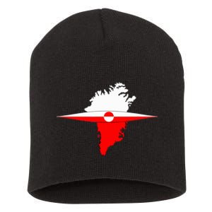 Greenland Flag And Kayak Qujaq Short Acrylic Beanie