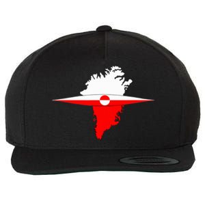 Greenland Flag And Kayak Qujaq Wool Snapback Cap