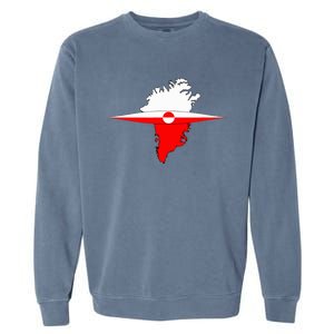 Greenland Flag And Kayak Qujaq Garment-Dyed Sweatshirt