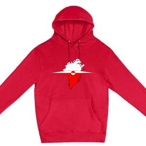 Greenland Flag And Kayak Qujaq Premium Pullover Hoodie