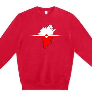 Greenland Flag And Kayak Qujaq Premium Crewneck Sweatshirt