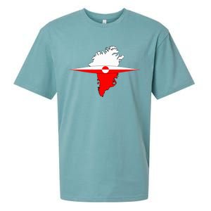 Greenland Flag And Kayak Qujaq Sueded Cloud Jersey T-Shirt