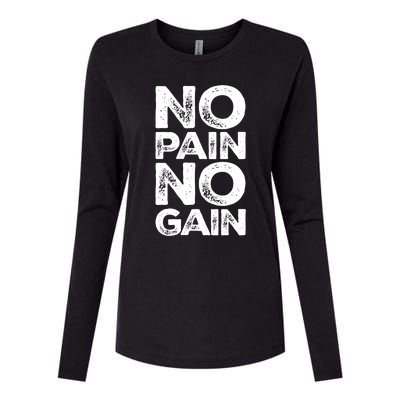 Gym Fitness And Bodybuilding Gift No Pain No Gain Gift Womens Cotton Relaxed Long Sleeve T-Shirt