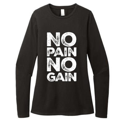 Gym Fitness And Bodybuilding Gift No Pain No Gain Gift Womens CVC Long Sleeve Shirt