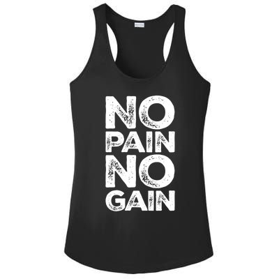 Gym Fitness And Bodybuilding Gift No Pain No Gain Gift Ladies PosiCharge Competitor Racerback Tank