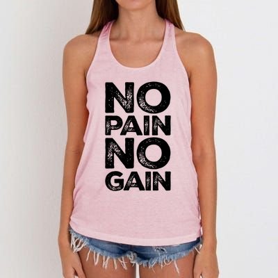 Gym Fitness And Bodybuilding Gift No Pain No Gain Gift Women's Knotted Racerback Tank