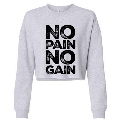 Gym Fitness And Bodybuilding Gift No Pain No Gain Gift Cropped Pullover Crew