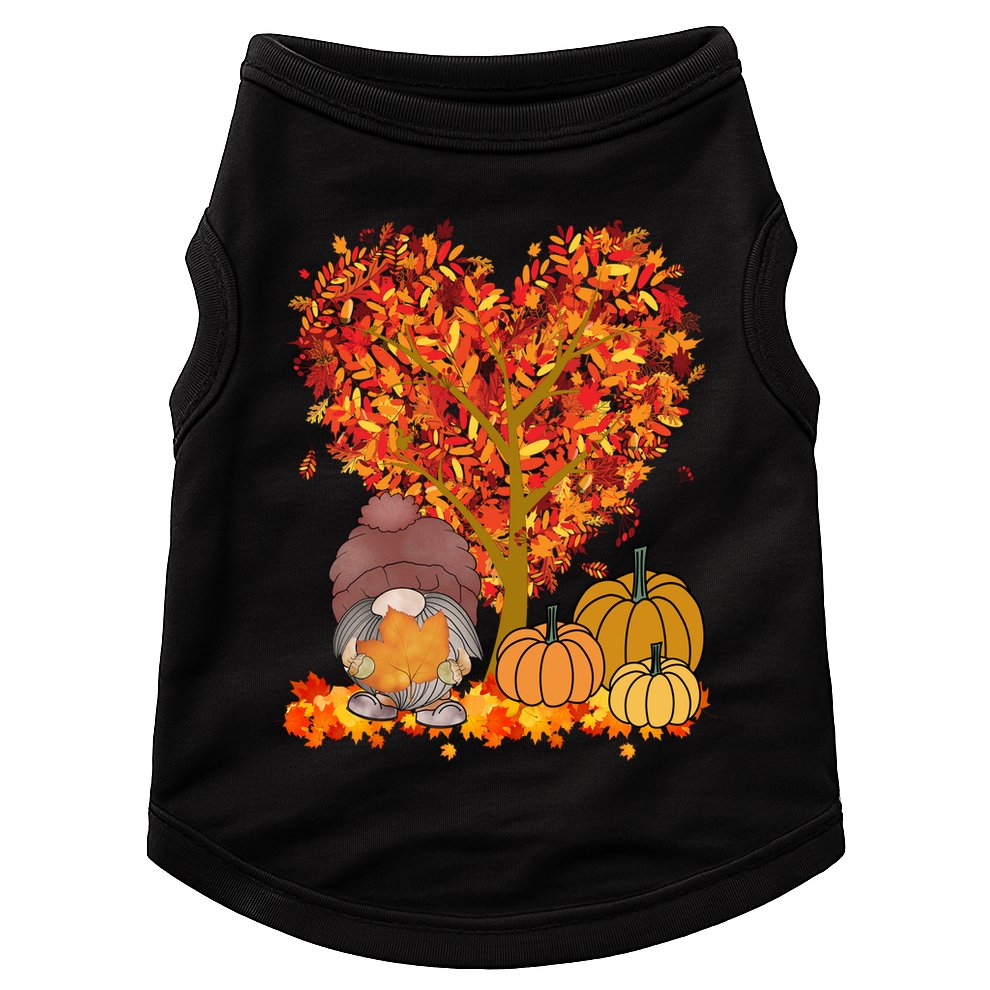 Gnome Fall Autumn Heart Cute Doggie Tank