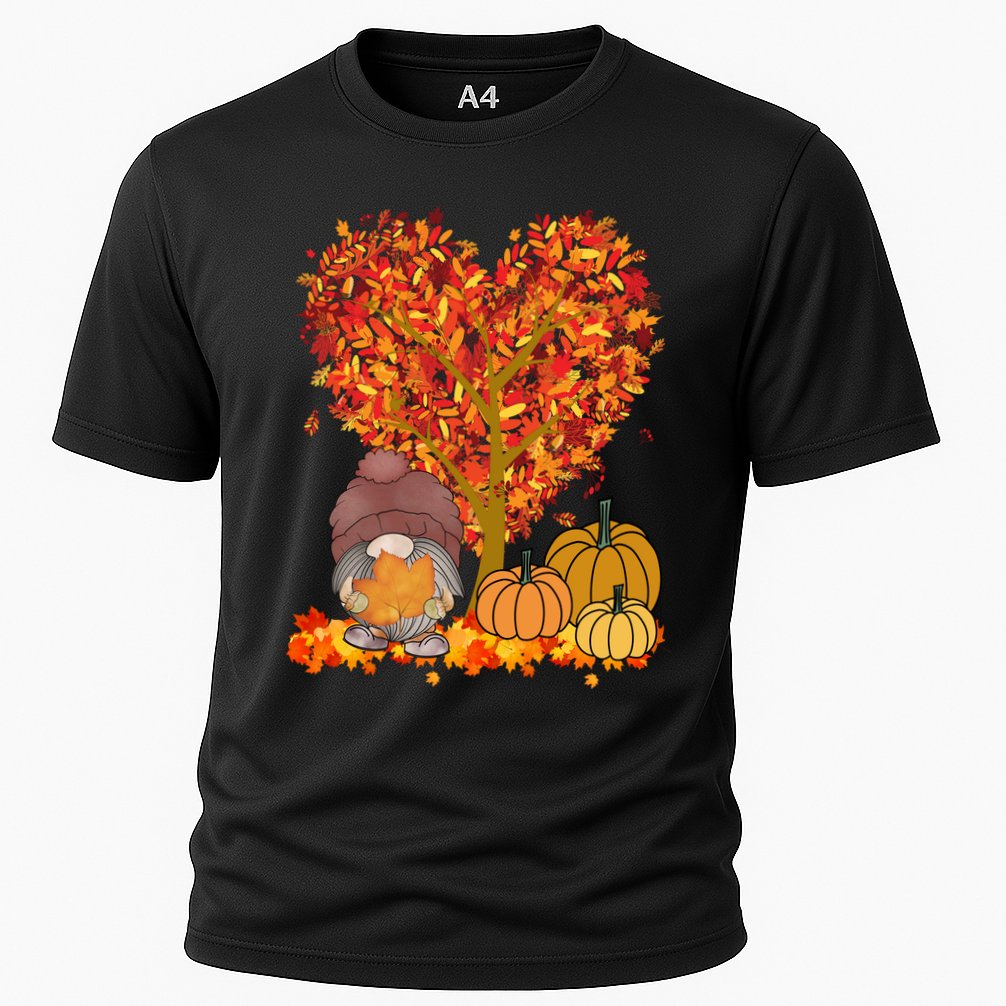 Gnome Fall Autumn Heart Cute Cooling Performance Crew T-Shirt