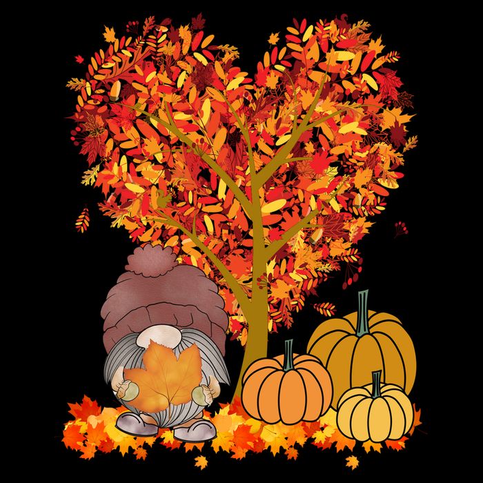 Gnome Fall Autumn Heart Cute Sustainable Bucket Hat